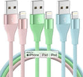 iPhone Charger Fast Charging 3Pack 10FT MFi Certified Lightning Cable by MenoSupp