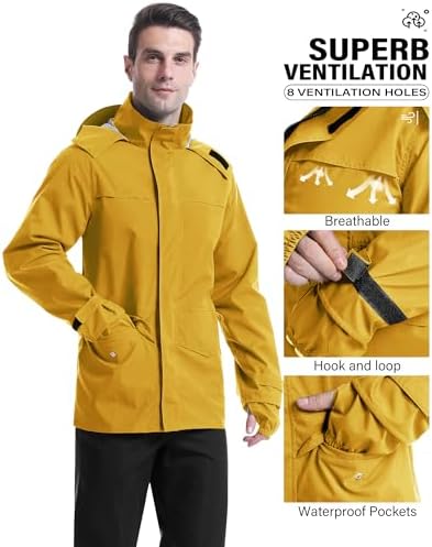 iCreek Rain Suit Waterproof Breathable Lightweight 2-Piece Rain Gear Unisex - Image 2