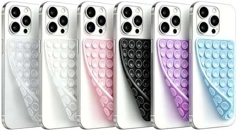(6 Pack) Silicone Suction Cup Phone Case Mount Double Sided, Combination D by Mnyatr