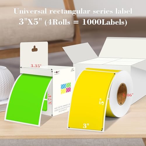 5 x 3 inch Colored Inventory Sticker, 1000P 4 Colors Rectangle Moving Label - Image 2