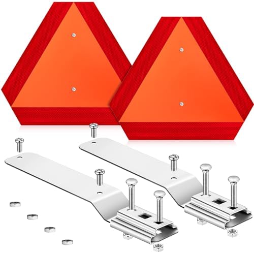 Yaocom 2 Sets Slow Moving Vehicle Triangle Sign with Bracket, Aluminum SMV by Yaocom