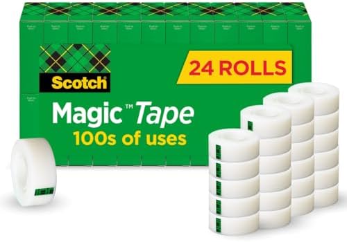 Scotch Magic Tape, Invisible, Home Office Supplies and Back to School Supplies for College and Classrooms, 24 Rolls by ScotchBrand