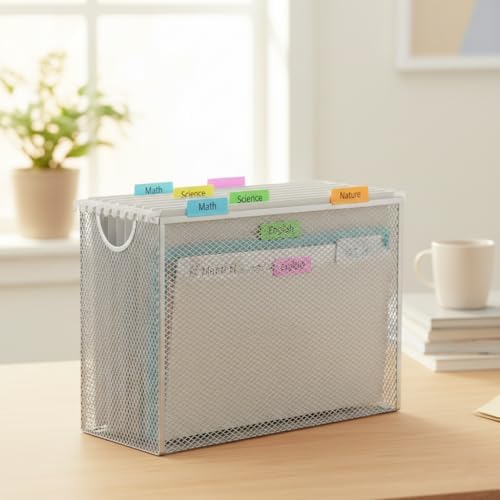 Letter-Size Hanging File Organizer (Silver, with 5 Grey Folders) - Image 6