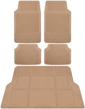CAR PASS Tan Rubber Car Floor Mats & Cargo Liners, All Weather Car Mats & Trunk Mats,Waterproof Automotive Floor Mats Trim to Fit for Most Cars Sedans SUVs Vans, Durable Heavy Duty Anti-Slip,Beige by CARPASS