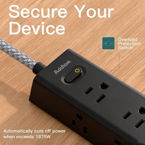 25FT Extra Long Extension Cord, Power Strip with 12 AC Outlet & 4 USB Ports - Image 7