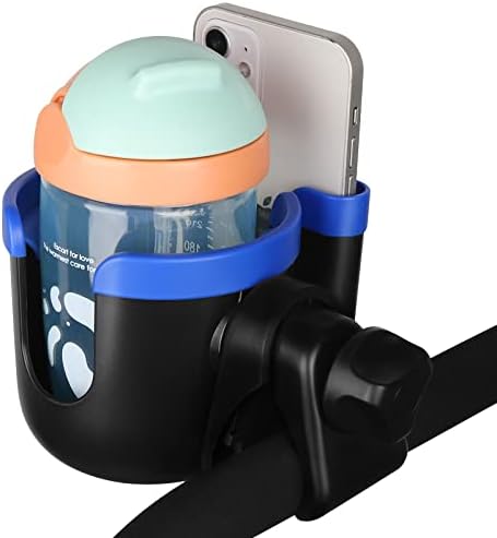 Accmor Stroller Cup Holder with Phone Holder, Bike Cup Holder, Universal Cup Holder for Uppababy Nuna Doona Strollers, 2-in-1 Cup Holder for Walker, Wheelchair, Scooter - Image 2