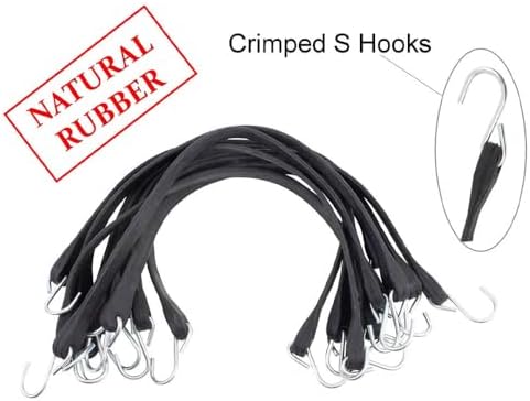 Mytee Products Natural Rubber Tarp Bungee Straps Tie Down Cords S Hooks Heavy Duty Ideal for Securing Tarps -(200 pcs) - (4 Boxes of 50 Straps) - Image 3