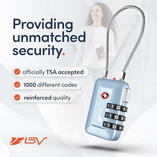 TSA Accepted Luggage Travel Lock, Set-Your-Own Combination Lock for School Gym Locker, Luggage Suitcase Baggage Locks, Filing Cabinets, Toolbox, Case (Arctic Blue, 4 Pack) - Image 2
