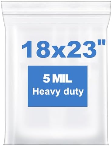 20 PCS 18"x23" 5Mil Large Clear Zip Seal Lock Poly Plastic Reclosable Bags by somogaclearzipbags