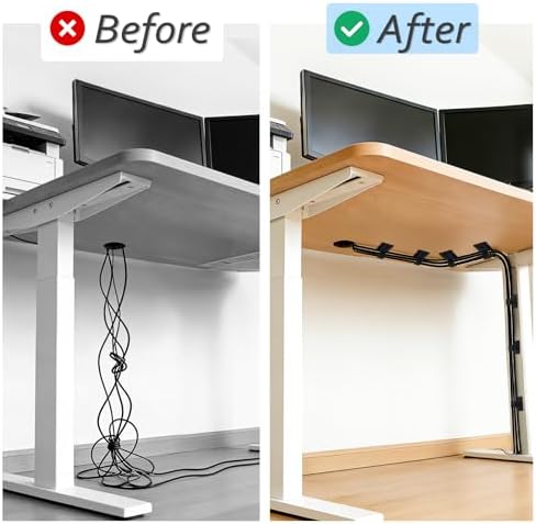 Cable Management Under Desk Detachable Cable Straps, Black, 20 Pack - Image 2