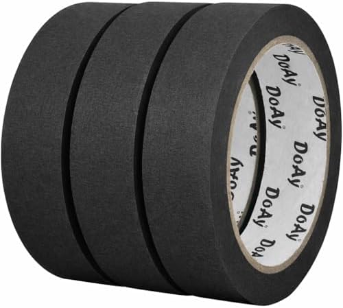 3 Pack Black Painters Tape - Masking Tape 1 Inch Wide - Multi-Surface, Smart Adhesion, Indoor & Outdoor - 270FT Total - Paint Tape for DIY, Labeling, Art, Car, General Purpose (#3910) by DoAy