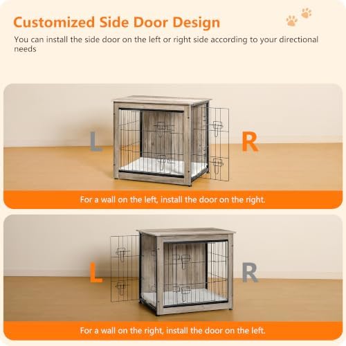 DWANTON 27" Dog Crate Furniture, Dog Kennel Indoor, with Waterproof Cushion - Image 3