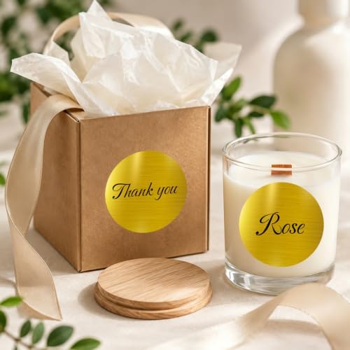 2Inch Circle Holographic Gold Thermal Labels, Waterproof Printable Round Direct Thermal Stickers, Self-Adhesive for Small Business Logo, QR Code, Price Tag & Packaging, 300Pieces/Roll - Image 2