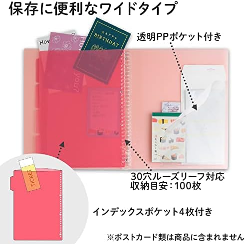 Far East Pape rules Brew system binder pink A4 wide 30 hole (japan import) - Image 2