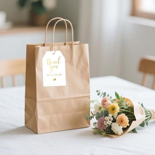 joycraft Thank You Tags with String, 50Pcs Gold Foil Gift Tags, 3x2 in - Image 5