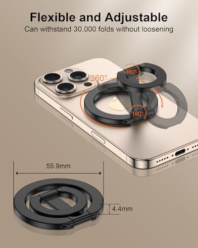 MagSafe Phone Grip Holder Dual-Sided Magnetic Finger Ring with Kickstand - Image 3