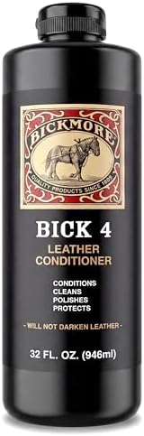 Bick 4 Leather Conditioner & Cleaner, Won't Darken Boots, Couch, Bags 32 oz by Bickmore