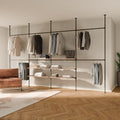 pamo Adjustable Clothes Rack with Shelves 155" W x 86"-98" H by pamo