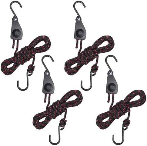 Longer 1/4" Adjustable Rope Hanger 4Pcs 12FT Tie Down Ropes by Unknown