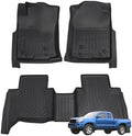Priprilod Floor Mats Custom Fit for Toyota Tacoma Double Cab/Crew Cab 2005-2015 (NOT for Access Cab), All Weather TPE Floor Liners 1st & 2nd Row 3PCS Heavy Duty Non-Slip Waterproof by Priprilod