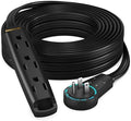 Maximm 25 Ft 360 Rotating Flat Plug Extension Cord, 3-Outlet, Black, UL by MaximmCable