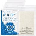 8" X 10" (1000 Count) Self Seal Clear Poly Bags with Suffocation Warning by SpartanIndustrial