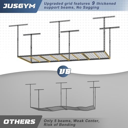 3X8FT Overhead Garage Storage Rack 750LBS Capacity, 26"-40" Height Adjust - Image 3