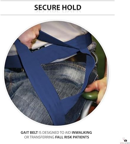 EMS XTRM Gait Belts for Seniors, Belt to Lift Elderly Standing Assist Aid Quick Release Buckle for Caregivers, Nurses, Home Health Aides, Physical Therapists (Plastic Buckle - Navy) - Image 7