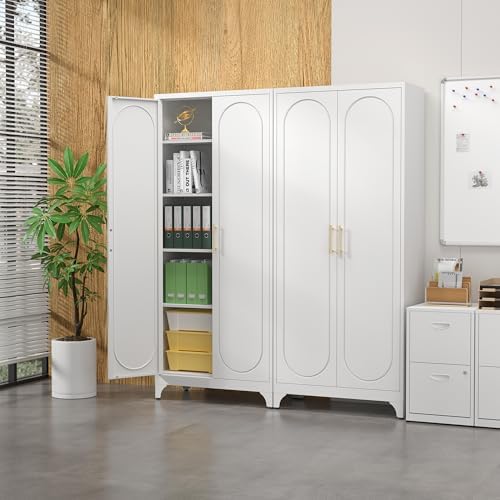 Steeloong 75"Metal Pantry Storage Cabinet with Doors & 4 Adjustable Shelves - Image 5