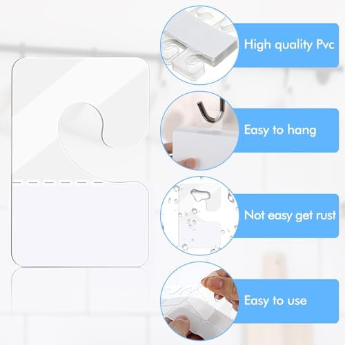 300Pcs Sticky Hang Tabs, Ymapinc Self Adhesive J-Hook Hanging Tabs Plastic Hang Tags for Retail Display Clear Sticky Tab Hanging Tags for Display Pegboard - Image 3