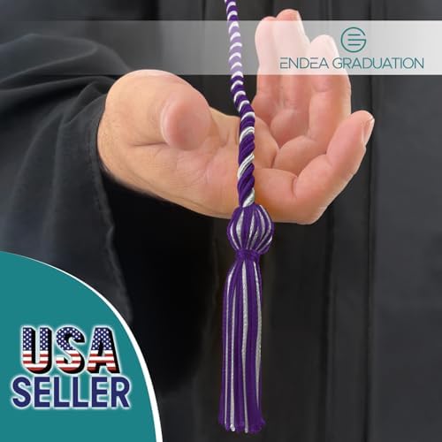 Endea Graduation Single Honor Cord Two-Color (Purple/Silver) - Image 2