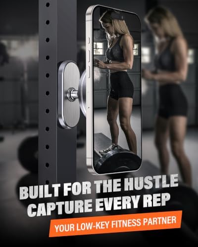 APPS2Car Gym Magnetic Phone Holder, Aluminum Alloy Base & Ball Joint, Grey - Image 4