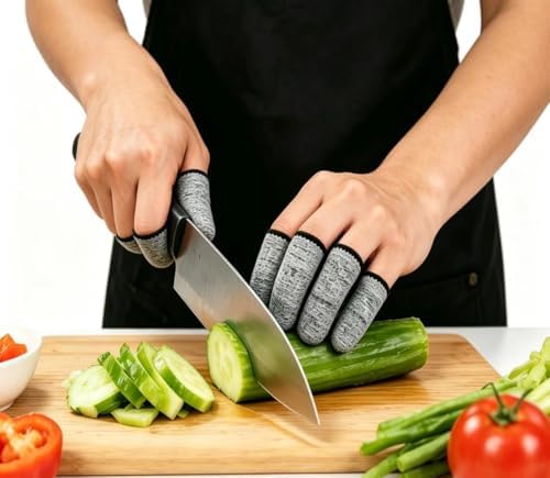 12 PCS Cut Resistant Finger Cots Protector Finger Sleeve Protectors Reusable Finger Guards Finger Covers Protection Cots for Kitchen,Work, Sculpture, Anti-Slip, Reusable,Gloves Life Extender - Image 6