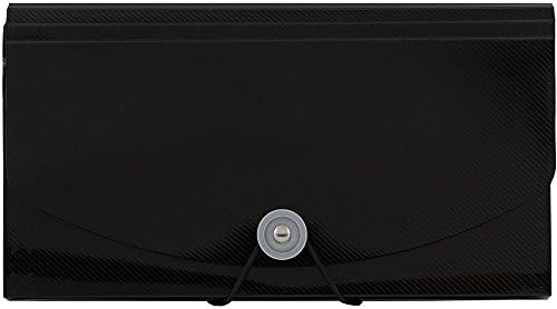 JAM PAPER Accordion Folders - 13 Pocket Plastic Expanding File - Check Size - 5 x 10 1/2 - Black - 2/Pack - Image 3