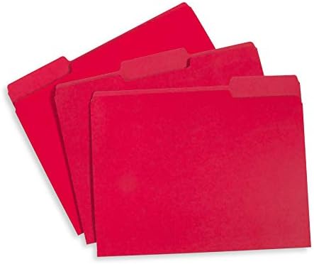 Blue Summit Supplies 100 File Folders, Letter Size, 1/3 Cut Tab, Red - Image 2