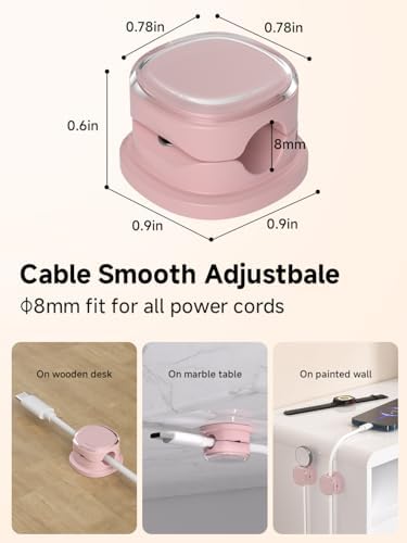 Magnetic Cable Clips, Adjustable Cord Holder Management, Adhesive Wire Keeper Organizer for Home Office Desk Phone PC Car Wall Desktop Nightstand Appliance (9-PCS Purple) - Image 3