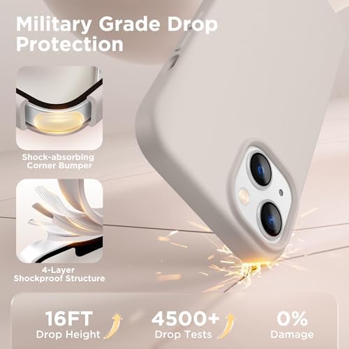 GolbinBox Magnetic for iPhone 13/14 Case, Silicone Cover, Stone - Image 5