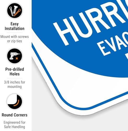 Hurricane Evacuation Route Sign, - Image 3