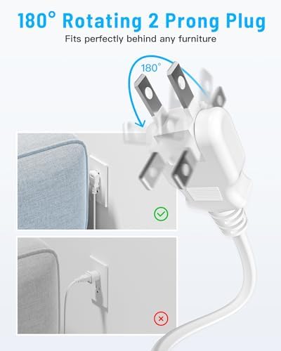 PD20W 2 Prong Power Strip, Yozisital 2 Prong to 3 Prong Outlet Adapter - Image 5