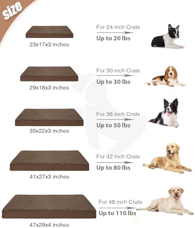 KSIIA Orthopedic Dog Bed for Medium Dogs with Waterproof Lining,Brown,29x18 - Image 6