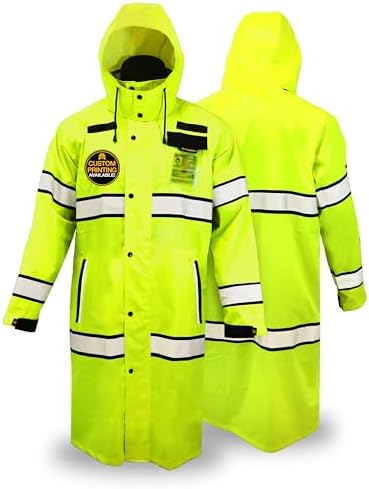 KwikSafety - Charlotte, NC - TORRENT Rain Jacket & Trench Coat ANSI OSHA Class 3 High Visibility Jacket Hi Vis Rain Gear by KwikSafety