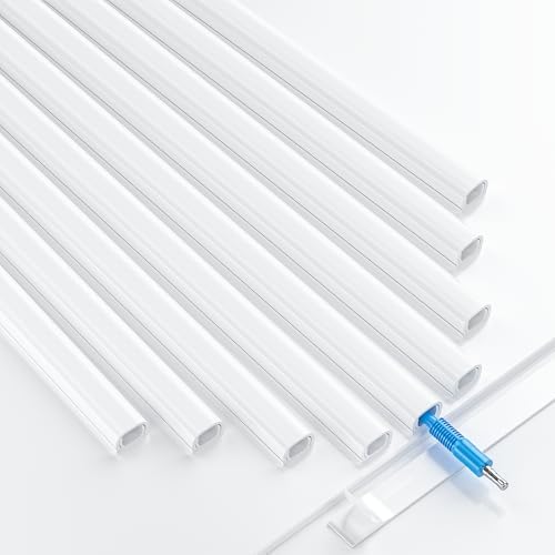 Yecaye 128in Mini Cord Hider, On-Wall Cord Cover, W0.5in H0.31in, White by Yecaye