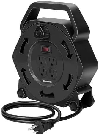 DEWENWILS 25FT Extension Cord Reel, Hand Wind Retractable Cord Reel by DEWENWILS