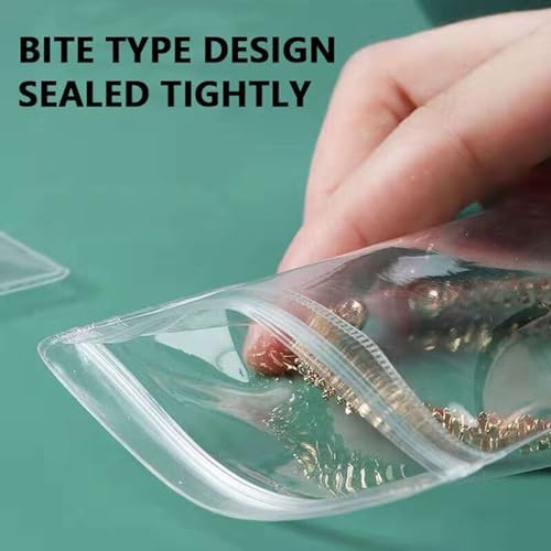 Small Plastic Bags, 100 Pcs Mini Baggies, Clear Plastic Jewelry Thick Self Sealing PVC Bags, Resealable Poly Baggies for Pill, Beads, Screws, Packaging (1.6x2.4"） - Image 2
