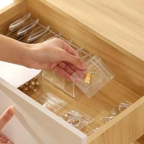 Small Plastic Bags, 100 Pcs Mini Baggies, Clear Plastic Jewelry Thick Self Sealing PVC Bags, Resealable Poly Baggies for Pill, Beads, Screws, Packaging (4.7x4.7"） - Image 4