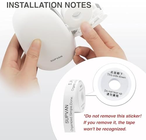 SUPVAN E-Series Continuous Label, 8 Packs, 0.59'' W × 19.7' L, White - Image 7