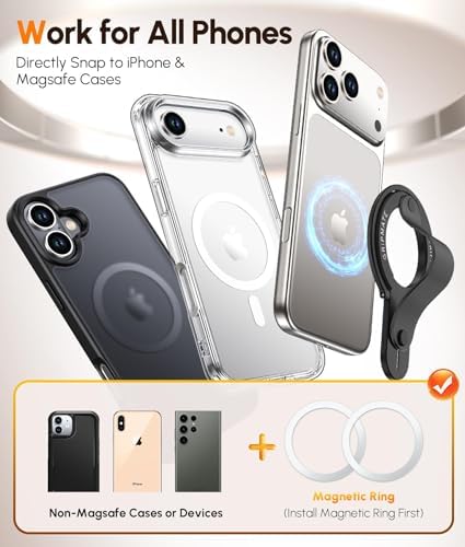 GripMate 2nd Magnetic Phone Ring Holder, Slim MagSafe Finger Loop Grip - Image 5