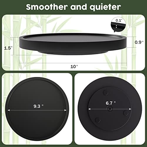 VeyFey Turntable Vanity Tray, 10 Inch Bamboo Countertop Organizer - Image 4