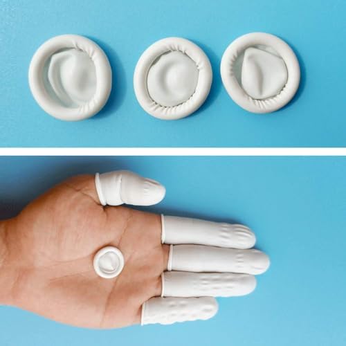 RIKWOG Finger Cot, Medium Finger Protectors Latex Anti-Static Finger Covers, Finger Tip Protect Keeping Dressing Dry and Clean Disposable Finger Gloves White(approxi 150pcs) - Image 3