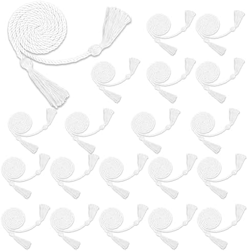 20pcs Cords for Graduation Bulk 2026 White Cords for Graduation Graduation Cords Ropes for Graduation Graduation Accessories 67" Long Braided Cords for 2026 Graduation Decorations Bachelor Gown by FFNMU